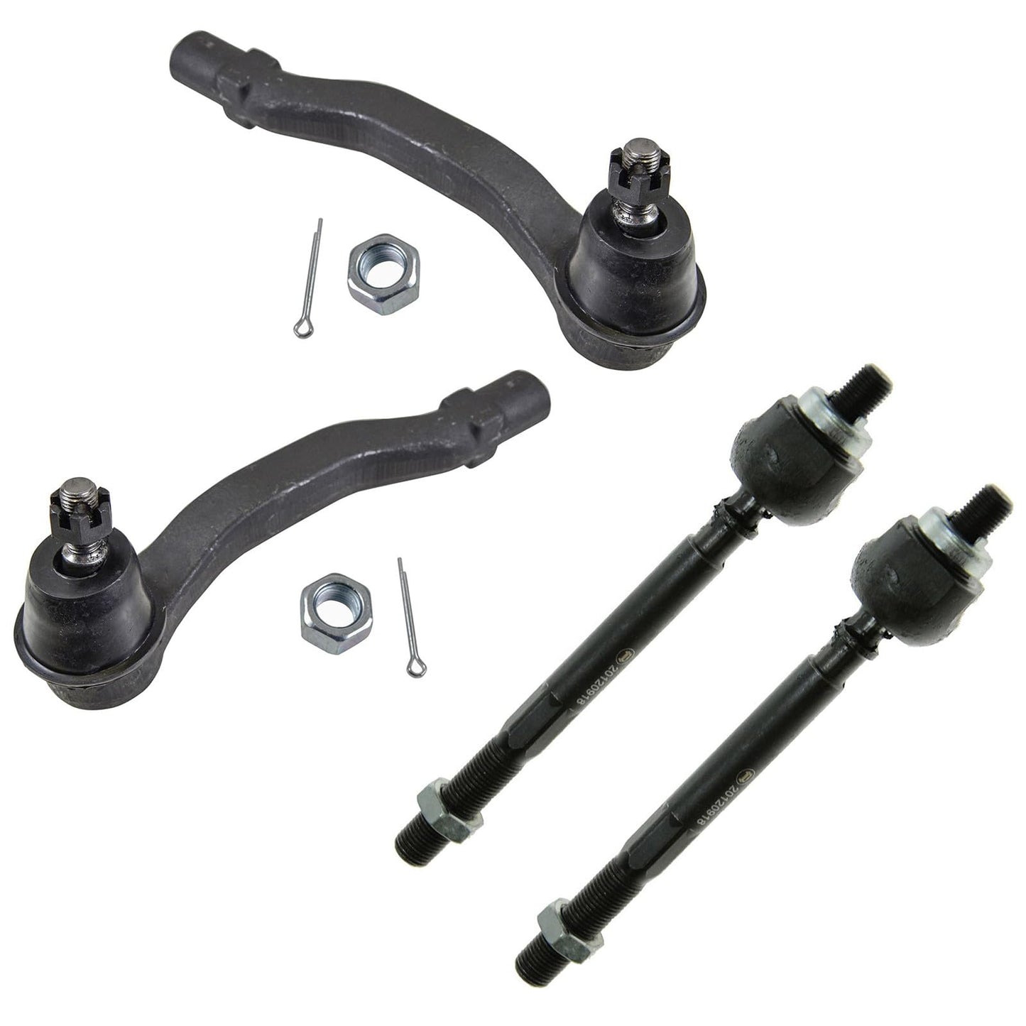 TRQ Front Inner And Outer Tie Rod Set 4 Piece Compatible With 1997-2001 Honda CR-V