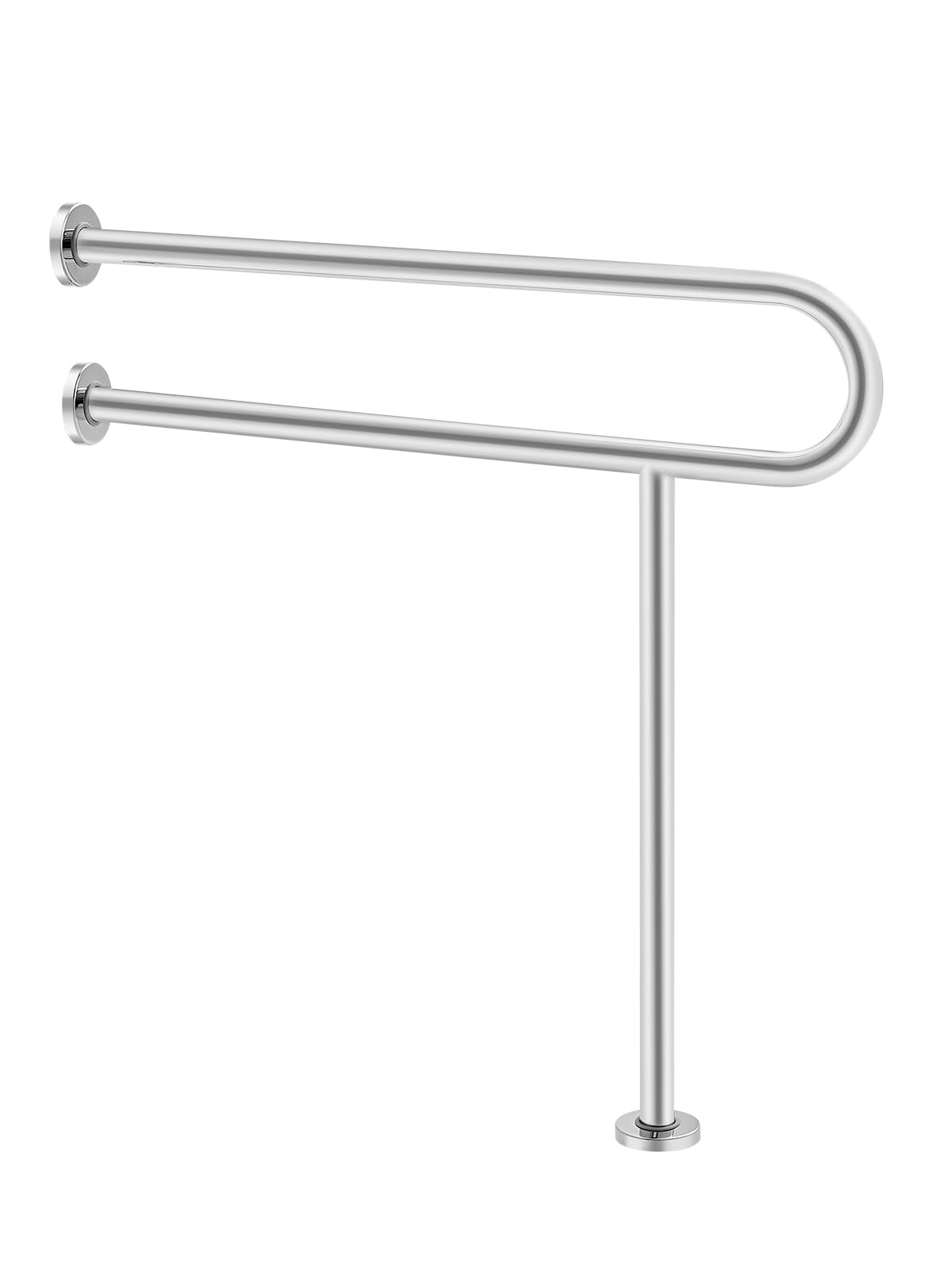 VEVOR Toilet Safety Rail, 31.5 Inch U-Shaped Handicap Grab Bar, 304 Stainless Steel Senior Safety Pole, Toilet Grab Bars With Anti-Slip Handle, 300 Lbs Load Capacity Security Handrail With Support Leg