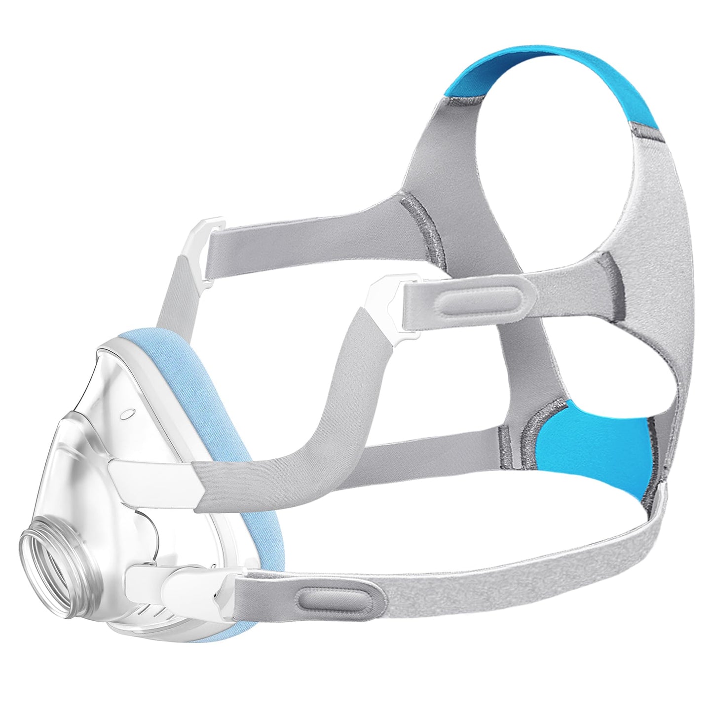 Replacement F20-Style Fabric Mask Set (Medium) - No Silicone Contact, CPAP Full Face Cushion Combo For Airfit F20 & Airtouch F20, Instantly Cool Touch & No Stuffiness Even In Hot Weather (No Elbow)
