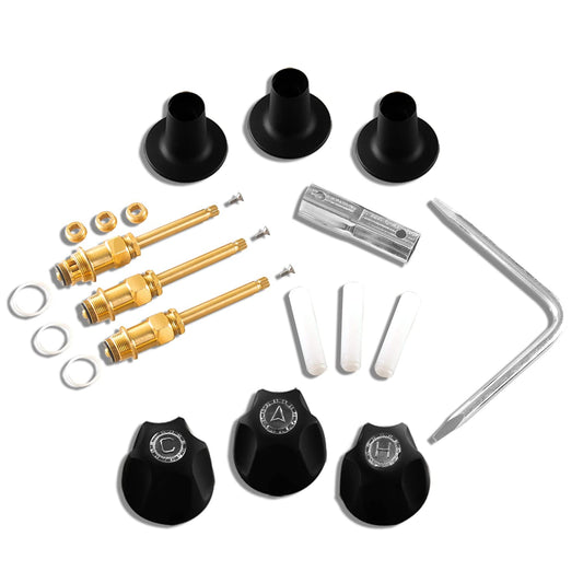SENTO Bathtub and Shower 3 Handle Tub Trim Set For Price Pfister Faucets Bathtub Shower, Easy Installation, Heavy Duty Metal, Matte Black