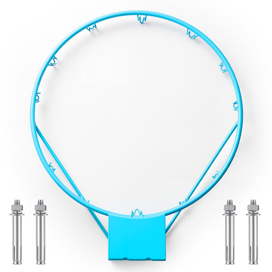 Sonwyoung 18 Inch Pool Basketball Hoop Replacement Rim, Stainless Steel Rust-Resistant for Outdoor Swimming Pool Games Family Party Adult Water Play, Includes Expansion Screws (Blue)