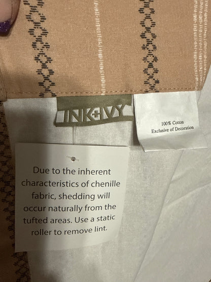 A INK+IVY Tufted Chenille Tab‑Top Curtain Panel