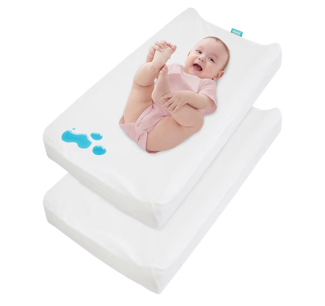 Waterproof changing pad cover / liner for a baby changing table (2 Pack)