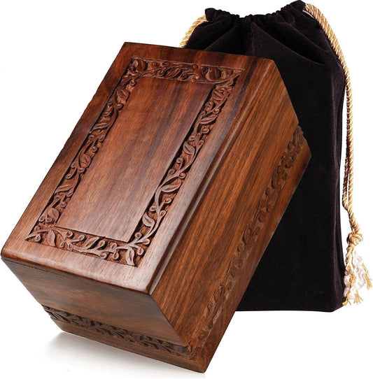 Handcrafted Rosewood Wooden Urn
