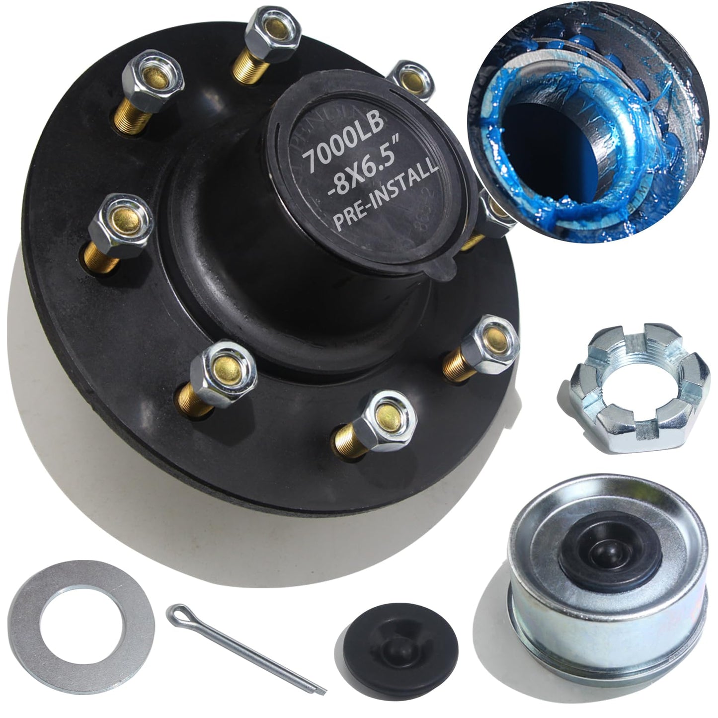 8 Bolt Trailer Hub Kit