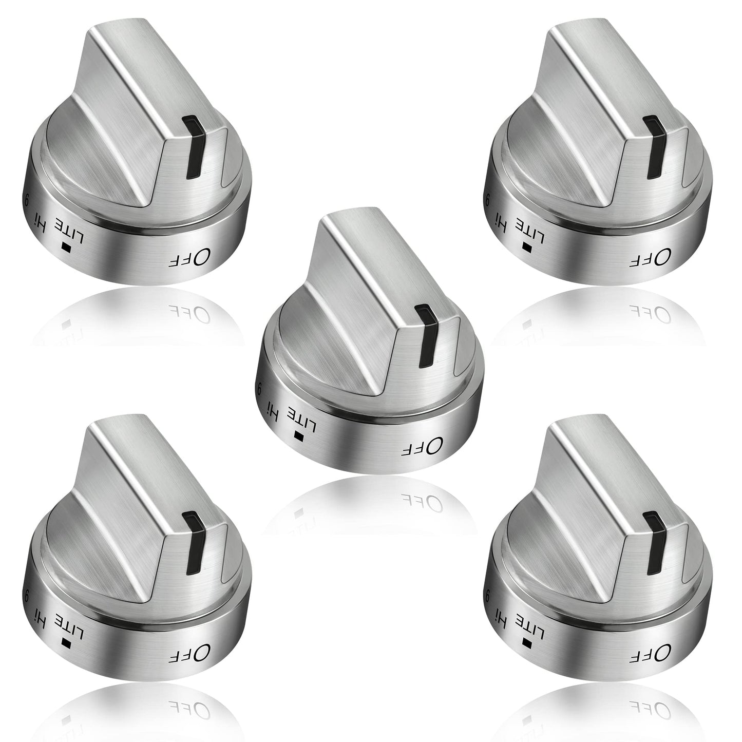 5 Pack Stainless Steel WB03x24818 Gas Stove Knob Replacement For GE
