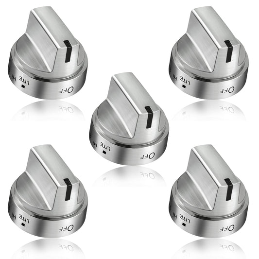 5 Pack Stainless Steel WB03x24818 Gas Stove Knob Replacement For GE