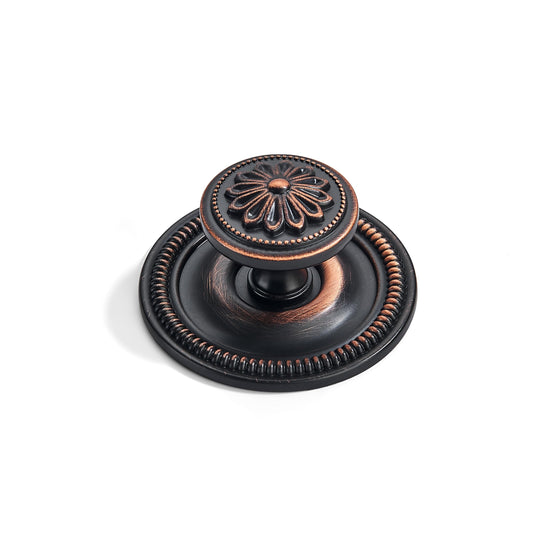 Khtumeware 8 Pack 2.5 Inch Oil Rubbed Bronze Cabinet Knobs With Backplate,Vintage Backplate For Cabinet Knobs And Drawer Knobs, Bi-Fold Door Knobs