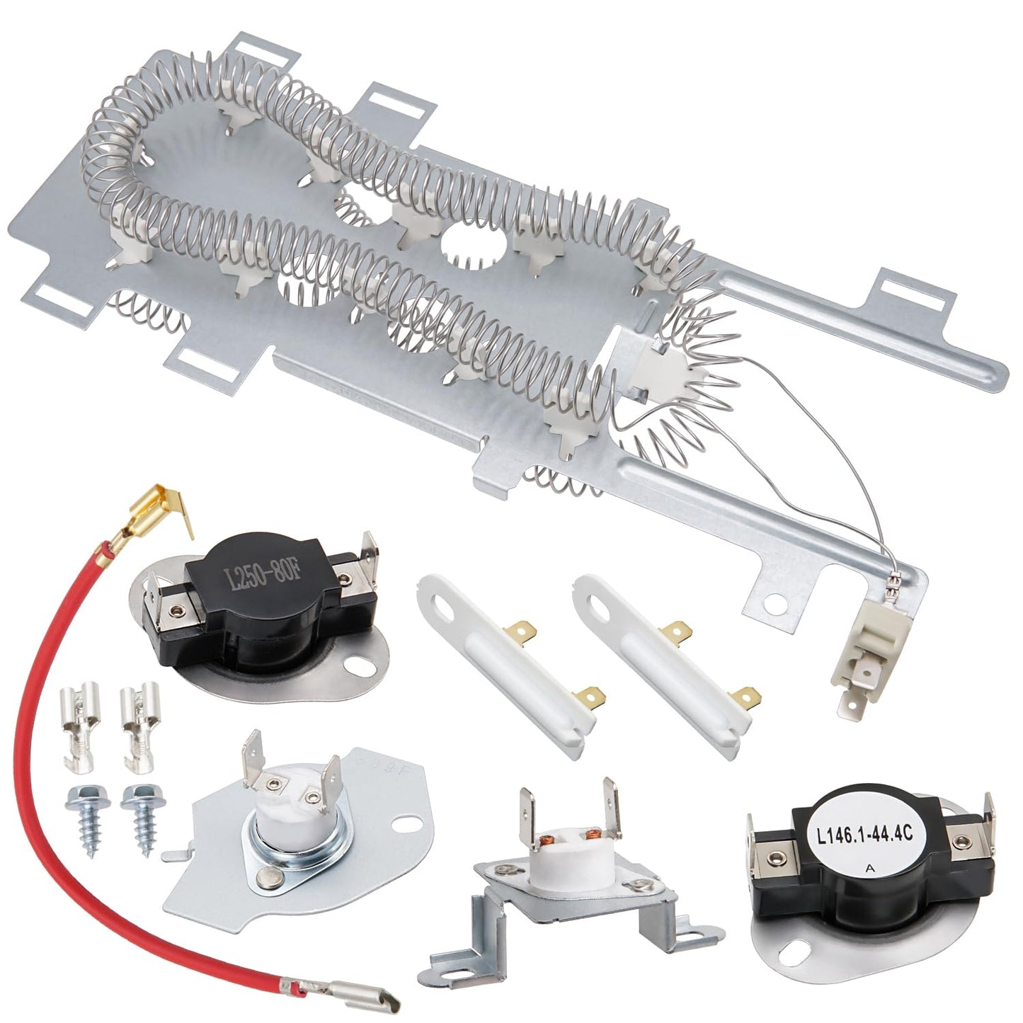 Dryer Heating Element Kit Replace For Whirlpool WED86HEBW0 WED92HEFC0 WED8740DW1 WED75HEFW0 WED87HEDW1 WED9050XW1 WED8300SW1 WED7590FW0 WED85HEFC0 WED87HEDC1 WED88HEAC0