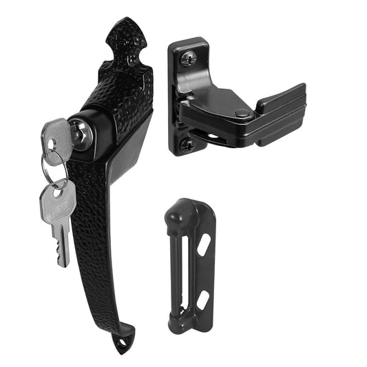 Prime-Line K 5080 1-3/4 In., Black, Colonial Push Button Lock With Key (Single Pack)