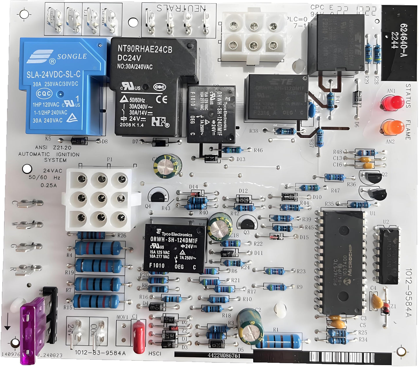903429 M1 Series Furnace Control Board Control Circuit Board Replacement For Nordyne Inter-Therm Miller, Replaces 624602, 6246020, 624602A, 624602B 624640