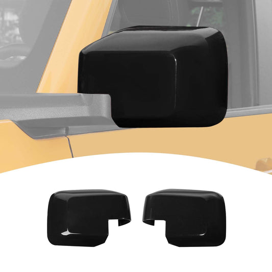 PDKLIN For Bronco Side Mirror Cover Trim Black For Ford Bronco 2021 2022 2023 Black Exterior Accessories 2pcs (For Mirror Without Light & Not For Sport)