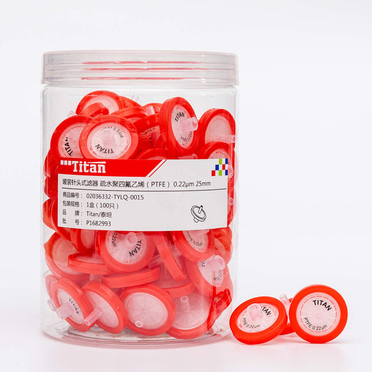 Adamas-Beta Syringe Filter PTFE Membrane 25mm Diameter 0.22um Pore Size Pack Of 100