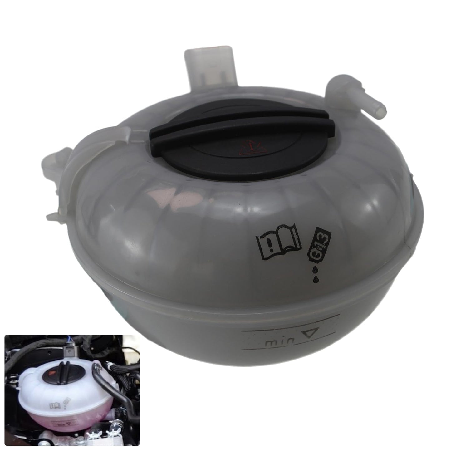 5Q0121407D Engine Coolant Reservoir Tank With Sensor & Cap - Compatible With 2015-2016 Audi A3 1.4L, 1.8L, S3 2.0L & Volkswagen Golf, GTI 1.4L, 1.8L | Replaces Part# 5Q0121407F