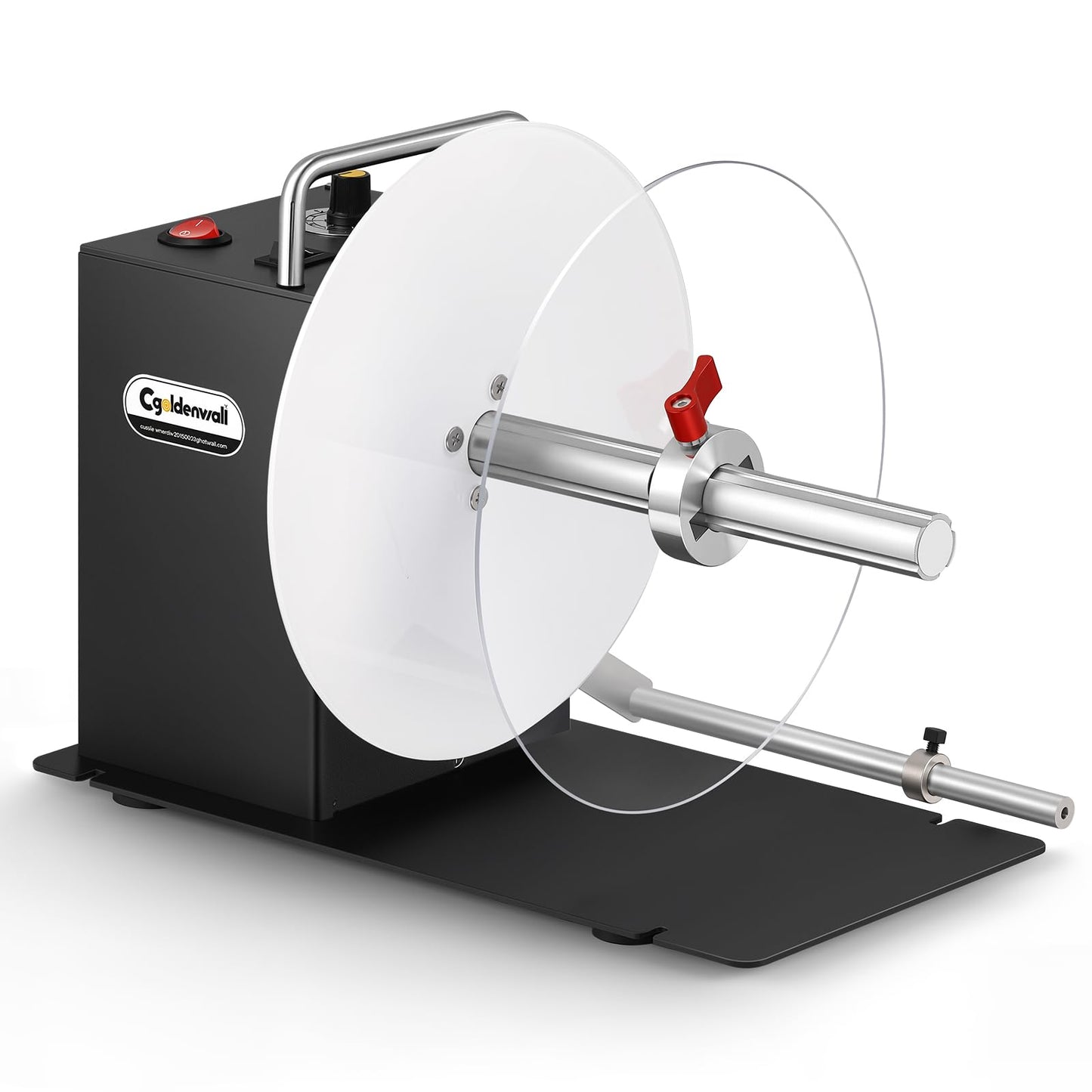 CGOLDENWALL Upgraded Automatic Label Rewinder, Larger Label Width 7.08" Diameter 8.78", Bidirectional Rewinding, Corefree/1"/1.5"/3" Core, Speed Adjustable, Apparel Logistics Office, 100V-240V