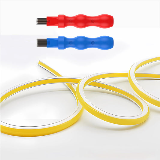 Separated Neon Flexible LED Light Strip Cover, 16.4ft 6mm Wear Free DIY Bendable Silicone Diffuser Cover With 2 Pcs Cutter And Same Color Lamp Belt, For Bar Car Outdoor Home DIY Decor(Lemon Yellow)