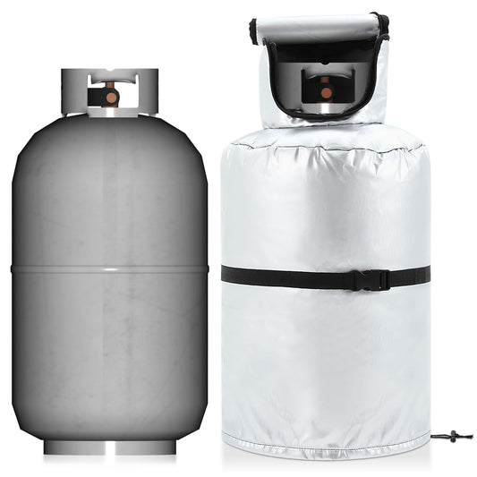Geelin 30lb Propane Tank Winter Cover Thickened Built-In Anti-Freezing Felt Openable Top Waterproof, Dustproof, UV Resistant And Frost Resistant Propane Gas Can Protection Covers For Tank Protection