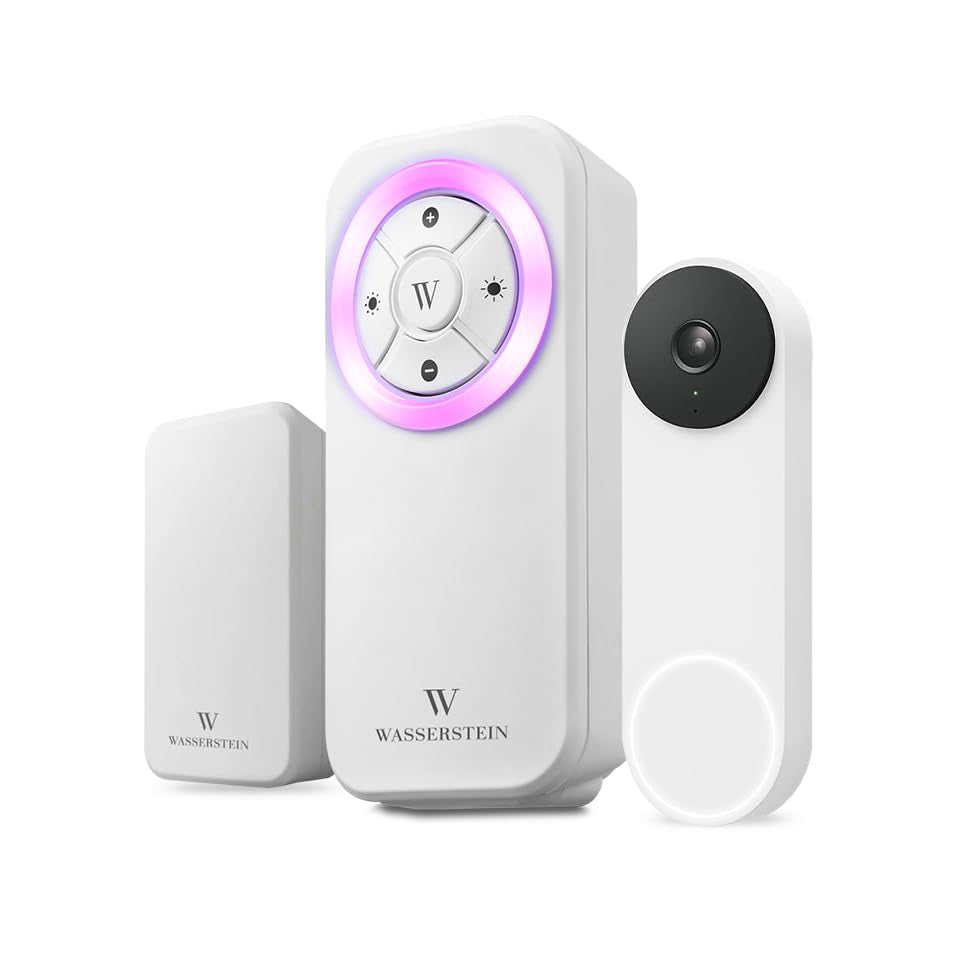 Wasserstein Doorbell Chime For Google Nest Doorbell (Wired, 2nd Gen & 3rd Gen) With Wired Transmitter - NOT Compatible With Nest Doorbell (Battery) - Made For Google Nest - Doorbell NOT Included