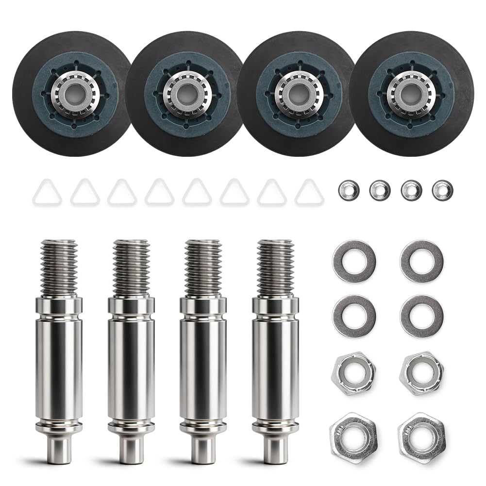 Upgraded WPW10314173 W10314173 Dryer Drum Support Roller Kit Replaces W10359271 W10359272 W10314171 With Reducing Vibration And Squeaking Replacement For Whirlpool Left And Right Hand Thread Shafts