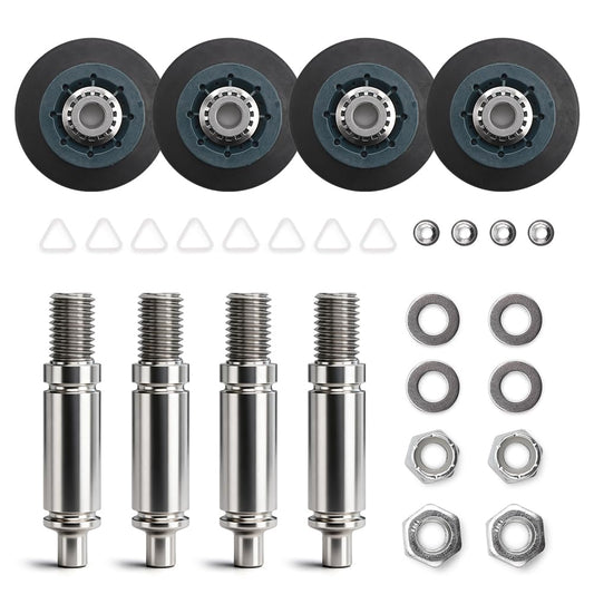 Upgraded WPW10314173 W10314173 Dryer Drum Support Roller Kit Replaces W10359271 W10359272 W10314171 With Reducing Vibration And Squeaking Replacement For Whirlpool Left And Right Hand Thread Shafts