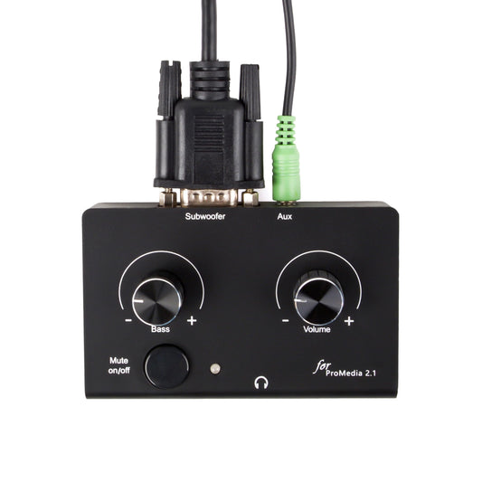 Replacement Control Pod Compatible For Klipsch ProMedia 2.1 (Original) Speakers - Standalone Wired Remote With Mute Button (6-Pin DIN Plug(Round Shaped))