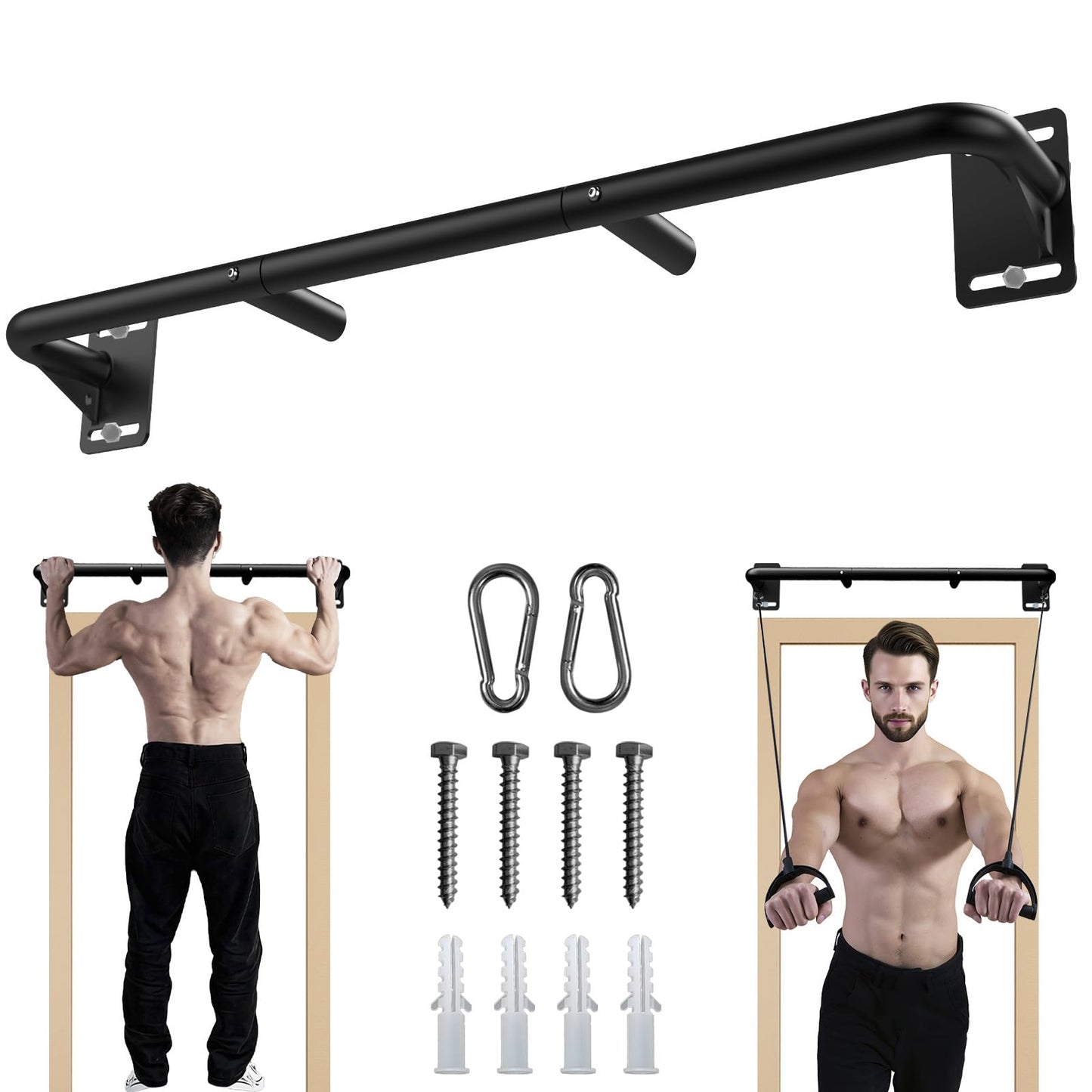 Fitarc Heavy Duty Wall Mount Pull Up Bar, Joist Mount Chin Up Bar For Doorway, Steel Construction, Home Gym Workout Equipment