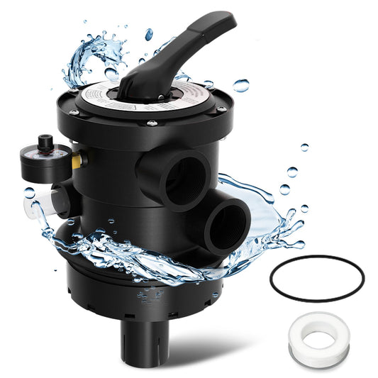 Aumzong SP0714T Top-Mount Multiport Valve Compatible With Hayward Above-Ground Pro- Or VL Series Sand Filter,1-1/2-Inch 7-Positions Control Valve